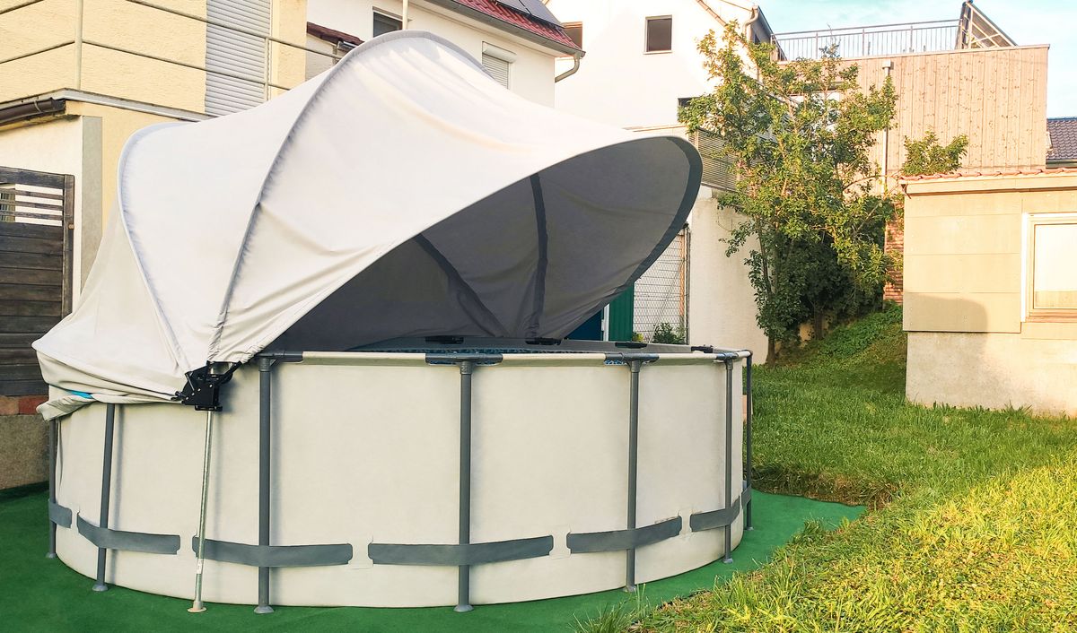 Poolabdeckung faltbar